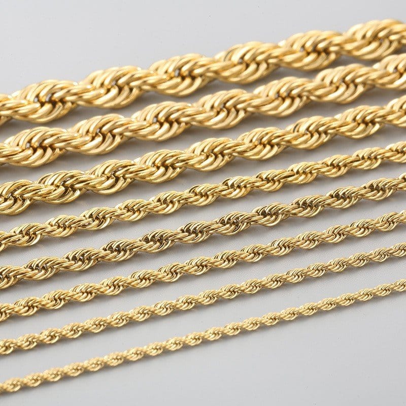 Halat Zincir Çelik Kolye Gold