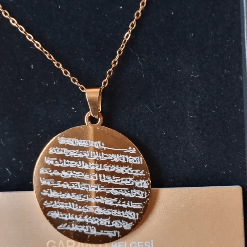 Ayetel Kürsi Kolye Arapça (Gold)
