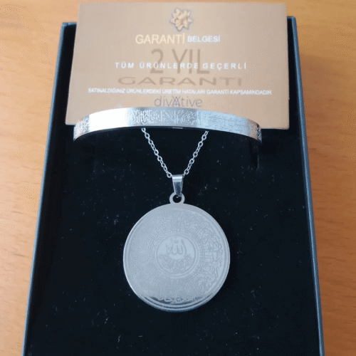 Ayetel Kürsi kolye bileklik Set (Silver)