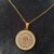 25mm Taşlı Ayetel Kürsi Kolye (Gold)