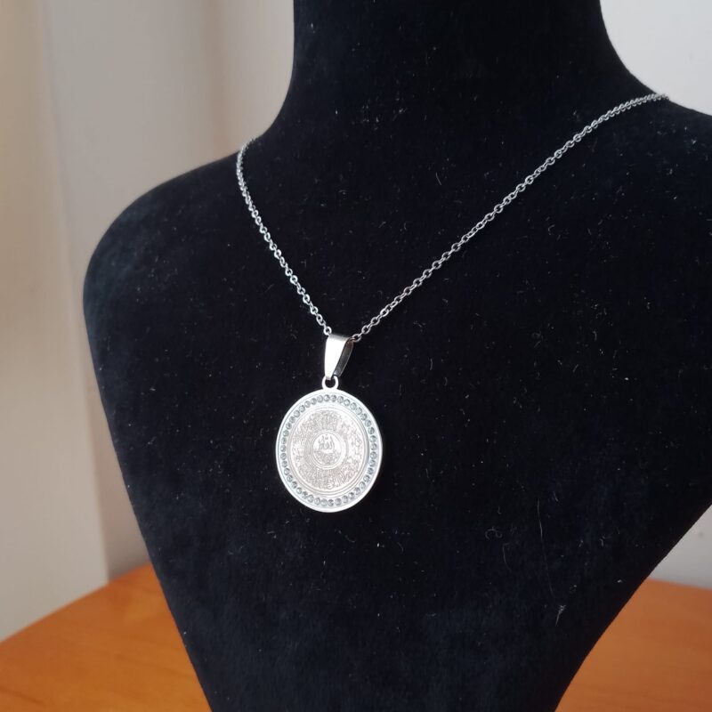 tasli-ayetel-kursi-kolye-celik-gumus-rengi Taşlı Ayetel Kürsi Kolye (Silver)
